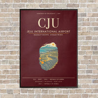 Thumbnail for Jeju International Airport CJU - Canvas Framed - Dark Red
