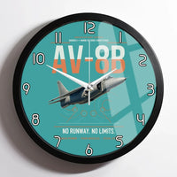 Thumbnail for AV-8B Harrier II design on turquoise framed wall clock