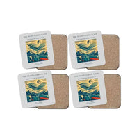 Thumbnail for The Night Glider Wave - Designed Coasters design on light gray 4-pieces-set