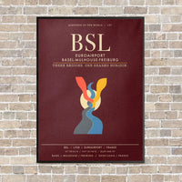 Thumbnail for EuroAirport Basel-Mulhouse-Freiburg BSL - Canvas Framed - Dark Red