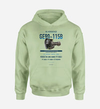 Thumbnail for GE90-115B design on light green hoodie single side
