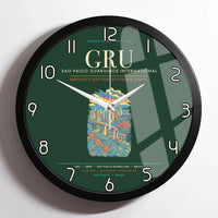 Thumbnail for Sao Paulo Guarulhos International Airport GRU Wall-Clock Framed - Dark Green
