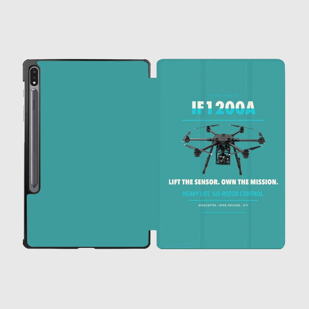 Inspired Flight IF1200A design on turquoise samsung tablet tablet case
