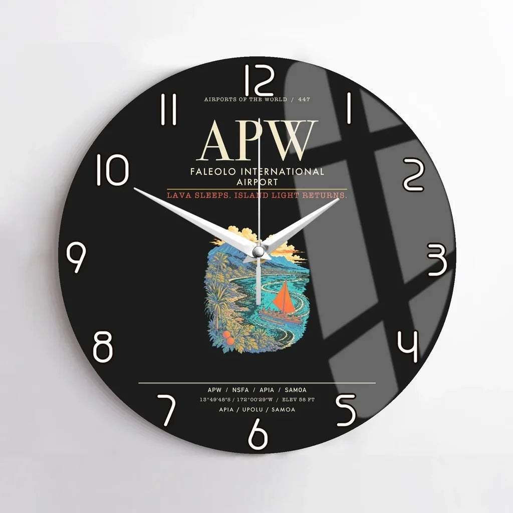 Faleolo International Airport APW Wall-Clock No-Frame - Black