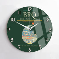 Thumbnail for Brno - Turany Airport BRQ Wall-Clock No-Frame - Dark Green