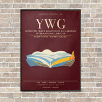 Thumbnail for Winnipeg James Armstrong Richardson International Airport YWG - Canvas Framed - Dark Red