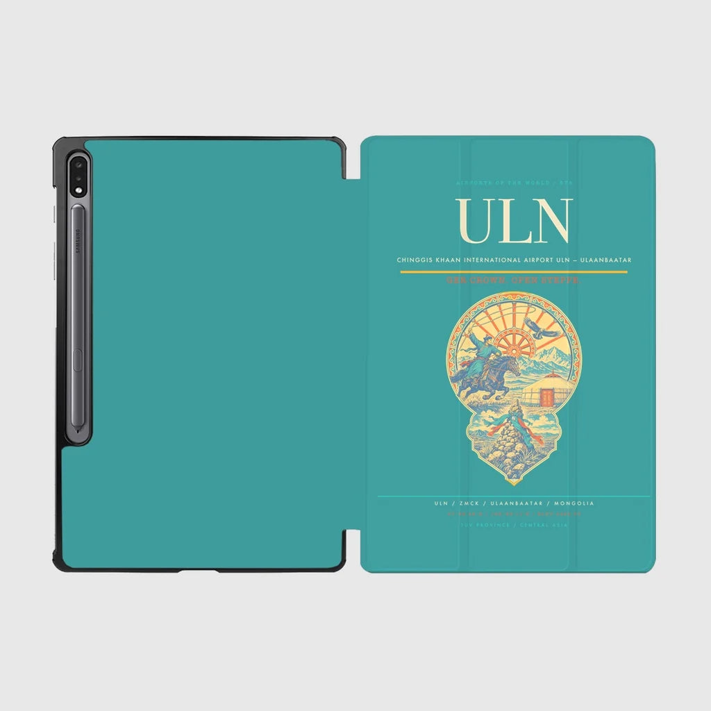 Chinggis Khaan International Airport (ULN) design on turquoise samsung tablet tablet case