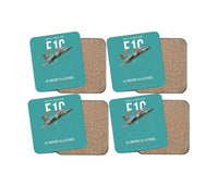 Thumbnail for Dassault Mirage F1C design on turquoise 4 pieces set coaster