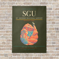 Thumbnail for St. George Regional Airport SGU vertical canvas print - no frame - green army background