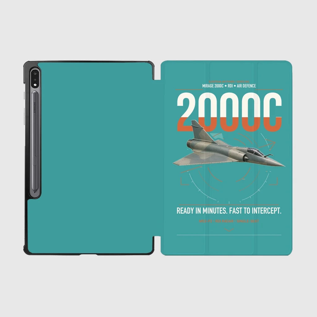 Dassault Mirage 2000C RDI design on turquoise samsung tablet tablet case