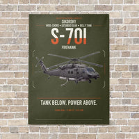 Thumbnail for Sikorsky S-70i FIREHAWK vertical canvas print - no frame - green army background