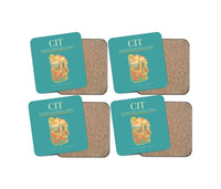 Thumbnail for Shymkent International Airport (CIT) design on turquoise 4 pieces set coaster