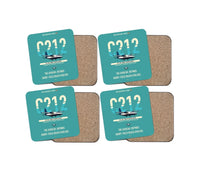 Thumbnail for CASA C-212-300 Aviocar design on turquoise 4 pieces set coaster