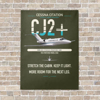 Thumbnail for Cessna Citation CJ2+ vertical canvas print - no frame - green army background
