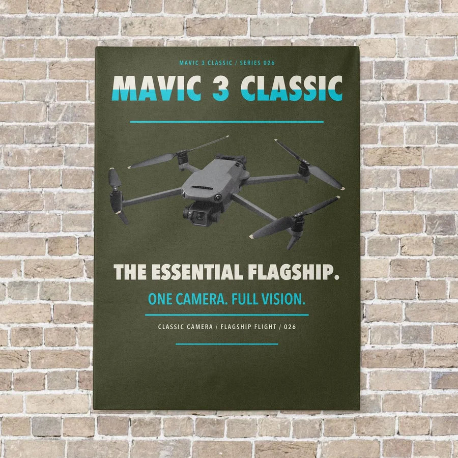 DJI Mavic 3 Classic vertical canvas print - no frame - green army background