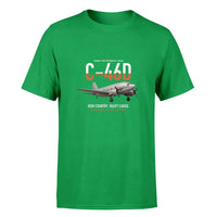 Thumbnail for C-46D Commando design on green double-side t-shirt, single-side print