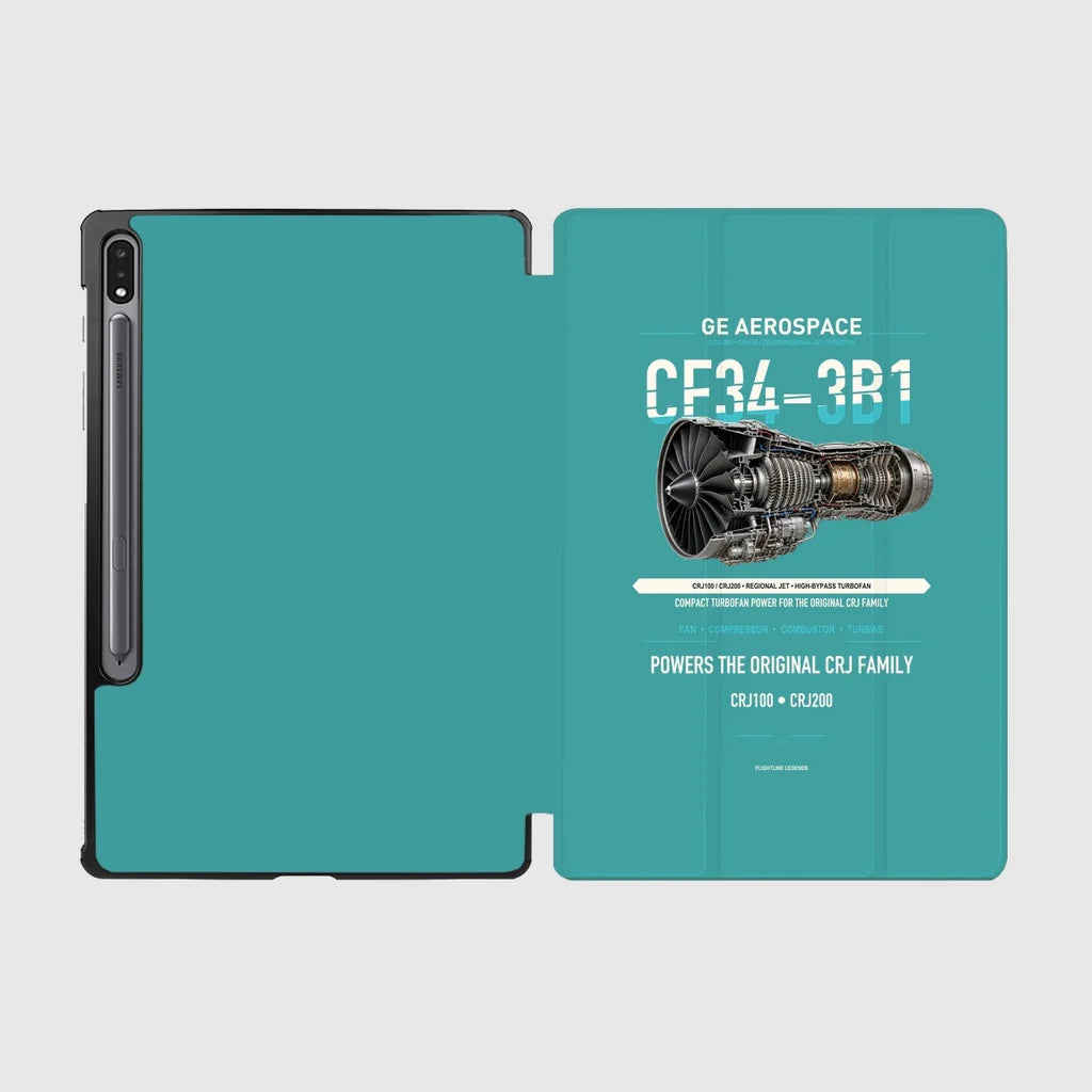 CF34-3B1 design on turquoise samsung tablet tablet case