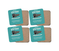 Thumbnail for HTF7000 design on turquoise 4 pieces set coaster