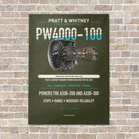 Thumbnail for PW4000-100 vertical canvas print - no frame - green army background