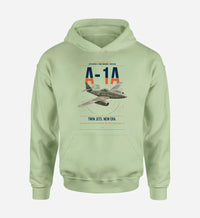 Thumbnail for Messerschmitt Me 262A-1a design on light green double-side hoodie, single-side print