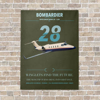 Thumbnail for Bombardier Learjet 28 vertical canvas print - no frame - green army background