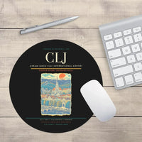 Thumbnail for Avram Iancu Cluj International Airport CLJ Mouse-Pad Round - Black