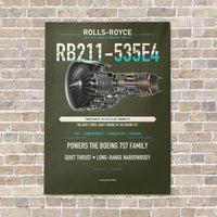 Thumbnail for RB211-535E4 vertical canvas print - no frame - green army background