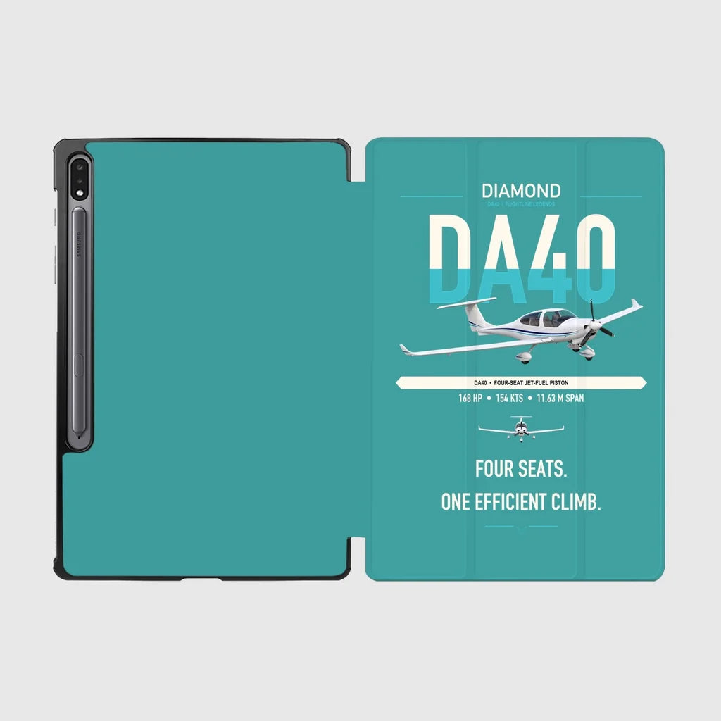 Diamond DA40 design on turquoise samsung tablet tablet case