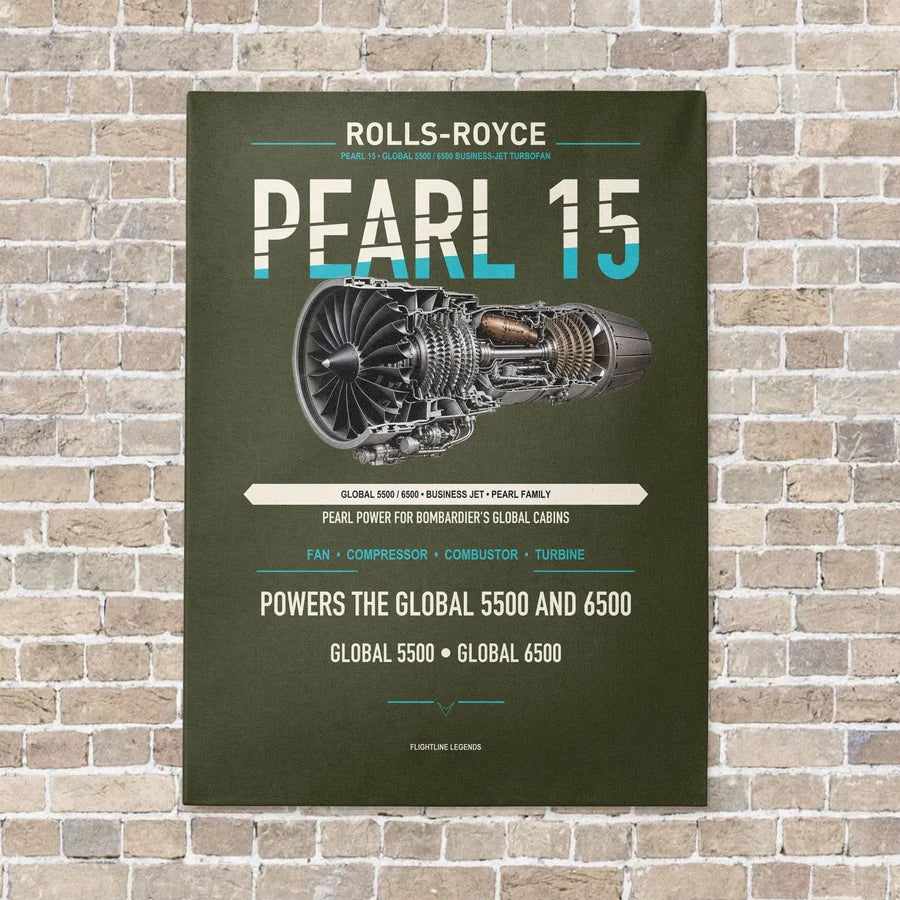 PEARL 15 vertical canvas print - no frame - green army background