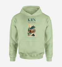Thumbnail for Kiruna Airport (KRN) design on light green hoodie single-side print