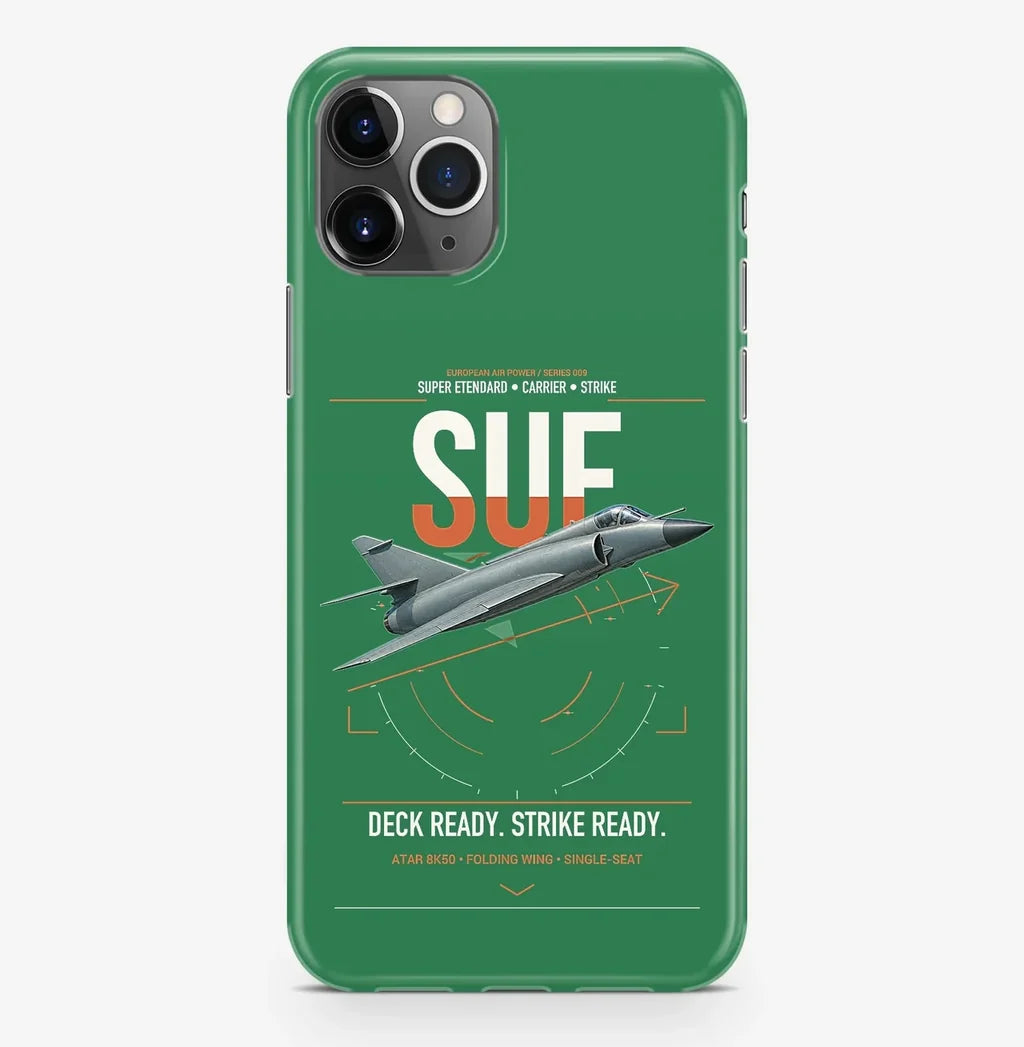 Dassault Super Étendard design on green magsafe iphone case, for iPhone Pro Max