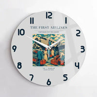 Thumbnail for VINTAGE G4048 - The First Airlines - Designed Wall Clocks design on lightgray no-frame