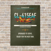 Thumbnail for Canadair CL-415EAF vertical canvas print - no frame - green army background