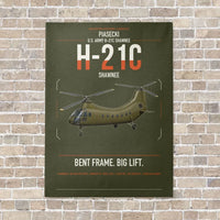 Thumbnail for Piasecki H-21C Shawnee vertical canvas print - no frame - green army background