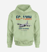 Thumbnail for EC-130H Compass Call design on light green double-side hoodie, single-side print