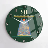 Thumbnail for Sarajevo International Airport SJJ Wall-Clock No-Frame - Dark Green