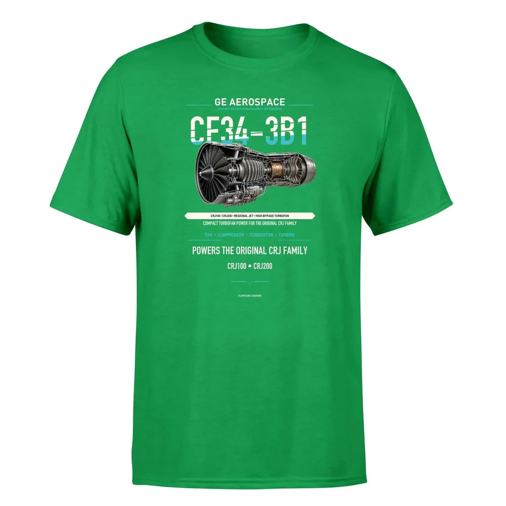 CF34-3B1 design on green single side