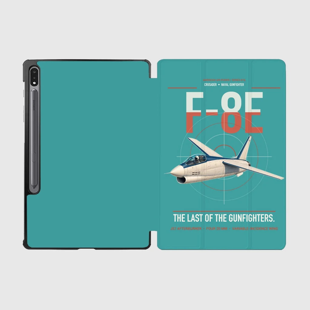 F-8E Crusader design on turquoise samsung tablet tablet case
