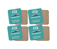 Thumbnail for Beechcraft Baron G58 design on turquoise 4 pieces set coaster