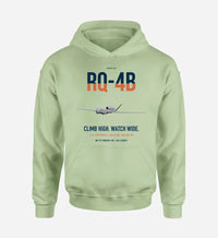 Thumbnail for RQ-4B Global Hawk design on light green double-side hoodie, single-side print