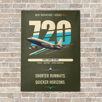 Thumbnail for Boeing 720B vertical canvas print - no frame - green army background