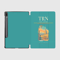 Thumbnail for Turin Airport (TRN) design on turquoise samsung tablet tablet case