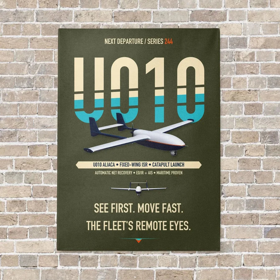Airbus U010 Aliaca Fixed-wing vertical canvas print - no frame - green army background
