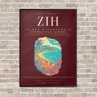 Thumbnail for Ixtapa-Zihuatanejo International Airport ZIH - Canvas Framed - Dark Red