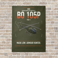 Thumbnail for MBB BO 105P PAH-1 vertical canvas print - no frame - green army background