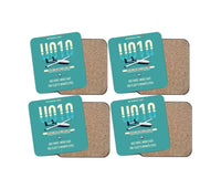 Thumbnail for Airbus U010 Aliaca Fixed-wing design on turquoise 4 pieces set coaster