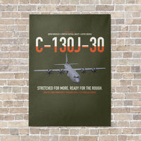 Thumbnail for C-130J-30 Super Hercules vertical canvas print - no frame - green army background