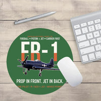 Thumbnail for FR-1 Fireball Prop in Front Jet in Back design on green round mouse pad