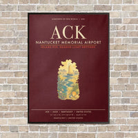 Thumbnail for Nantucket Memorial Airport ACK - Canvas Framed - Dark Red
