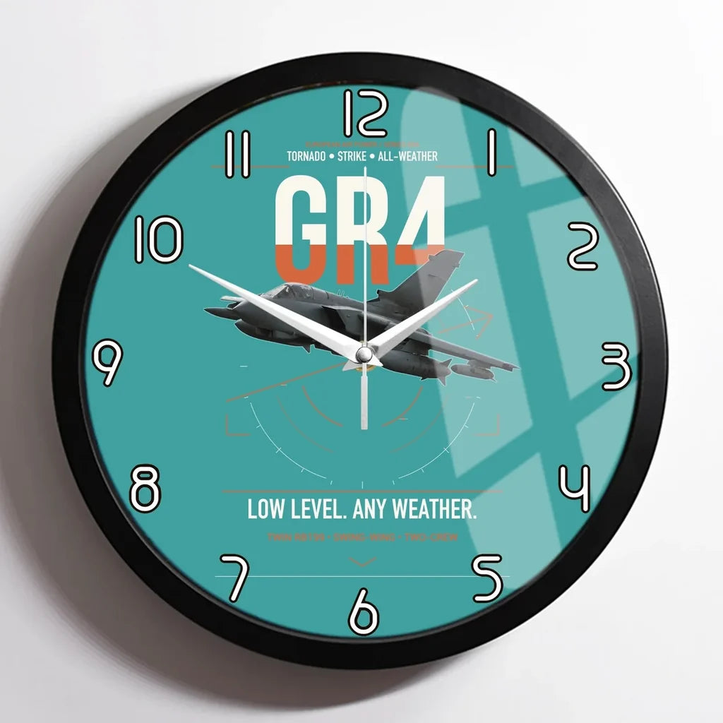 Panavia Tornado GR4 design on turquoise framed wall clock